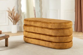 Dizajnová lavica s úložným priestorom MUSTARD VELVET 115 cm – štýlový box