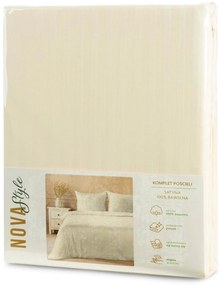 SATÉNOVÉ OBLIEČKY VERA 200X220 CM, 2 KS 70X80 CM KRÉMOVÉ