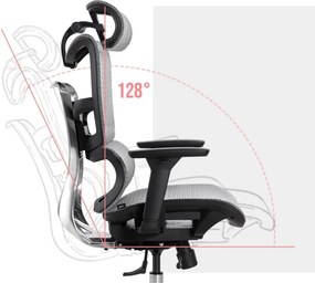 Ergonomická sieťovaná kancelárska stolička MOSH Airflow 690 – čierno-biela
