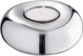 CHROME Svietnik na čajovú sviečku 9  cm - strieborná