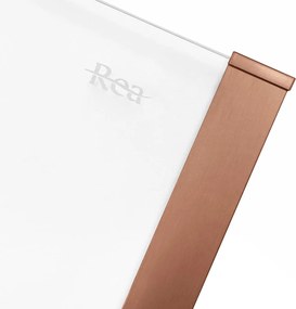 Rea Solar, sprchovací kút s posuvnými dverami 100(dvere) x 80(stena) x 195 cm, 6mm číre sklo, medený matný profil, REA-K9513