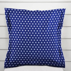 Biante Bavlnená obliečka na vankúš s lemom Sandra SA-352 Biele hviezdičky na modrom 50 x 60 cm