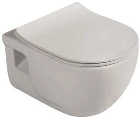Sapho Sapho, BRILLA závesná WC misa, Rimless, 36,5x53cm, latte matná, 100614-114
