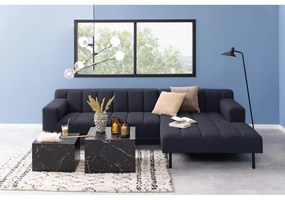 Čierne konferenčné stolíky v dekore mramoru v súprave 2 ks 58x58 cm Dice – Actona