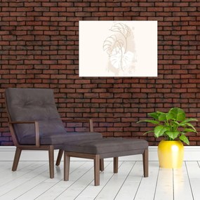 Obraz - Line art monstera N⁰1 (70x50 cm)