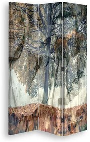 Ozdobný paraván, Záhadný strom - 110x170 cm, trojdielny, korkový paraván