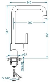 ALVEUS 1150925 - Drezová batéria STELLA 34,7 cm čierna