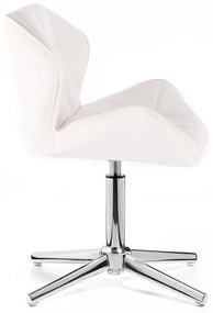 LuxuryForm DESIGN Stolička MILANO na striebornom kríži - biela