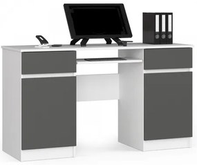 Počítačový stôl A5 - biela/grafit