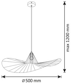 Luster na lanku ABANO 1xE27/20W/230V