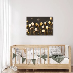 Sklenený obraz - Tulipány - abstraktné (70x50 cm)