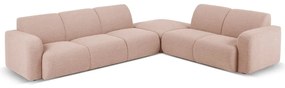 Ružová rohová pohovka z textílie bouclé (pravý roh) Molino – Micadoni Home