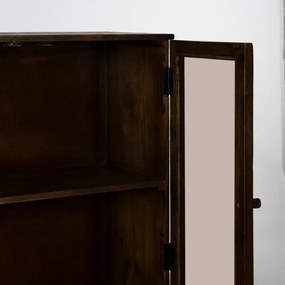 Hnedá vitrína z mangového dreva 80x140x40 cm Ravi – Ixia