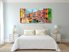 5-dielny obraz farebné Benátky