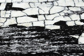 Moderný koberec DE LUXE 2079 Štrukturálny zlatý / sivý