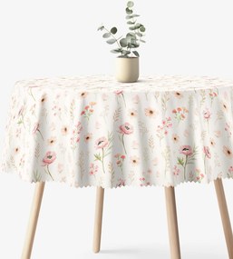 Goldea okrúhly teflónový obrus - ružové kvietky Ø 120 cm