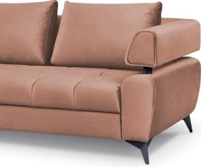 Rohová sedacia súprava Paris, lososová látka, ľavý roh