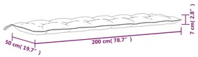 Podušky na záhradnú lavicu 2ks 200cm Dekorhome