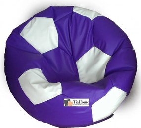Sedací vak futbalová lopta XXL - fialovo biela