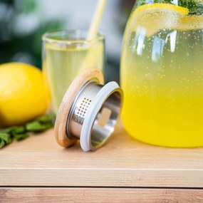 4Home Sklenený džbán s viečkom Bamboo Hot&Cool, 1,7 l