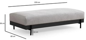 Stolička Eti Black Pouffe Grey