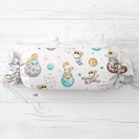 Biante Detský vankúš valec bonbon Sandra SA-561 Malý princ na bielom 15x40 cm