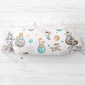 Biante Detský vankúš valec bonbon Sandra SA-561 Malý princ na bielom 15x40 cm