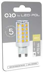 LED žiarovka G9 PREMIUM 4W Farba: Denná biela 4000K