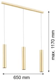 Argon 1443 - Luster na lanku GOMERA 3xGU10/5W/230V mosadz