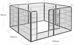 Ohrádka pre zvieratá Babybel 210 cm šedá