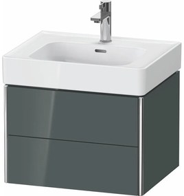 DURAVIT XSquare závesná skrinka pod umývadlo, 2 zásuvky, 584 x 470 x 397 mm, Dolomiti šedá vysoký lesk, XS4378038380000