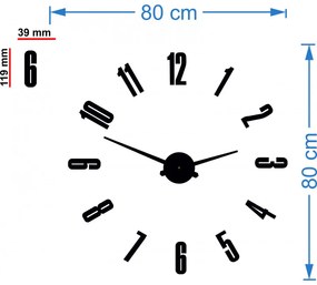 SENTOP Nástenné hodiny zrkadlo SZ041 HOPARTI 3D DIY čierne