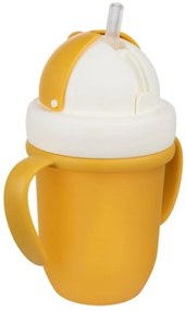 Canpol babies Hrnček so silikónovou slamkou - žltá, 210 ml