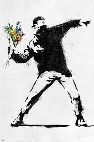 Plagát, Obraz - Banksy - The Flower Thrower, (61 x 91.5 cm)