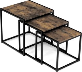 Sada 3 konferenčných stolíkov old wood AF-3003 OLW