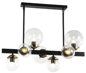 Klausen 106003 - Luster na tyči HYPERION 7xE27/7W/230V čierna/číra