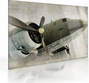Sklenený obraz - Staré vrtuľové lietadlo (70x50 cm)