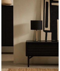 Čierna stolová lampa s textilným tienidlom (výška 45 cm) Pina – Kave Home