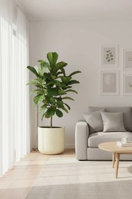 Okrúhly kvetináč CHICO, sklolaminát, priemer 40 x výška 40 cm, krémový