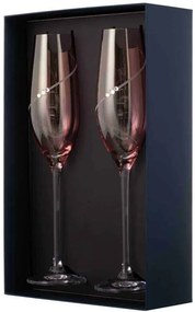Diamante poháre na šampanské Silhouette City Pink s kamienkami Swarovski 210 ml 2KS
