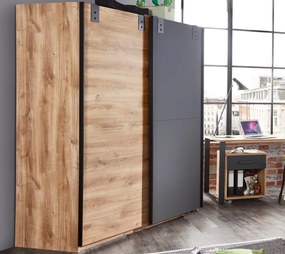 Šatník s posuvnými dverami Liverpool, 180 cm, dub