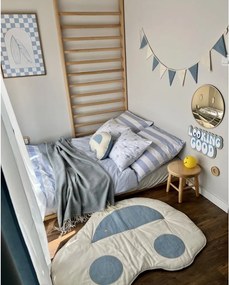 Zrkadlo Emoji do detskej izby – zlaté akrylové zrkadlo z dreva Ø40 cm