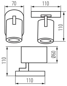 Kanlux 38960 - Nástenné bodové svietidlo LAURIN 1xGU10/10W/230V mosadz/čierna