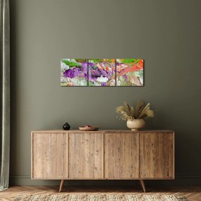Obraz abstrakcie - maľba (s hodinami) (90x30 cm)