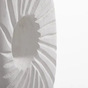 Drážkovaná váza v bielej farbe 35 cm