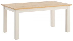 furniture-nabytek.cz - Masívny jedálenský stôl Capera z borovice a MDF, lakovaný, biela/hnedá – 160x90 cm