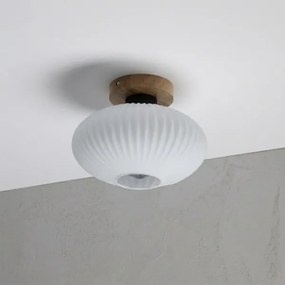 Stropné svietidlo HARMA WOOD, 1xE27/15W/230V, dub/biela, priemer 25 cm