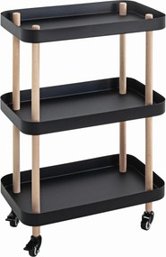 XXXLutz SERVÍROVACÍ VOZÍK, prírodná farba, čierna, farba buka, 50/30/76 cm - Barový nábytok - 001931044306