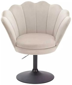 LuxuryForm DESIGN Kreslo FREY VELUR na čiernom tanieri - latte