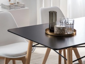 Jedálenský stôl 140 x 80 cm čierna/svetlé drevo BIONDI Beliani